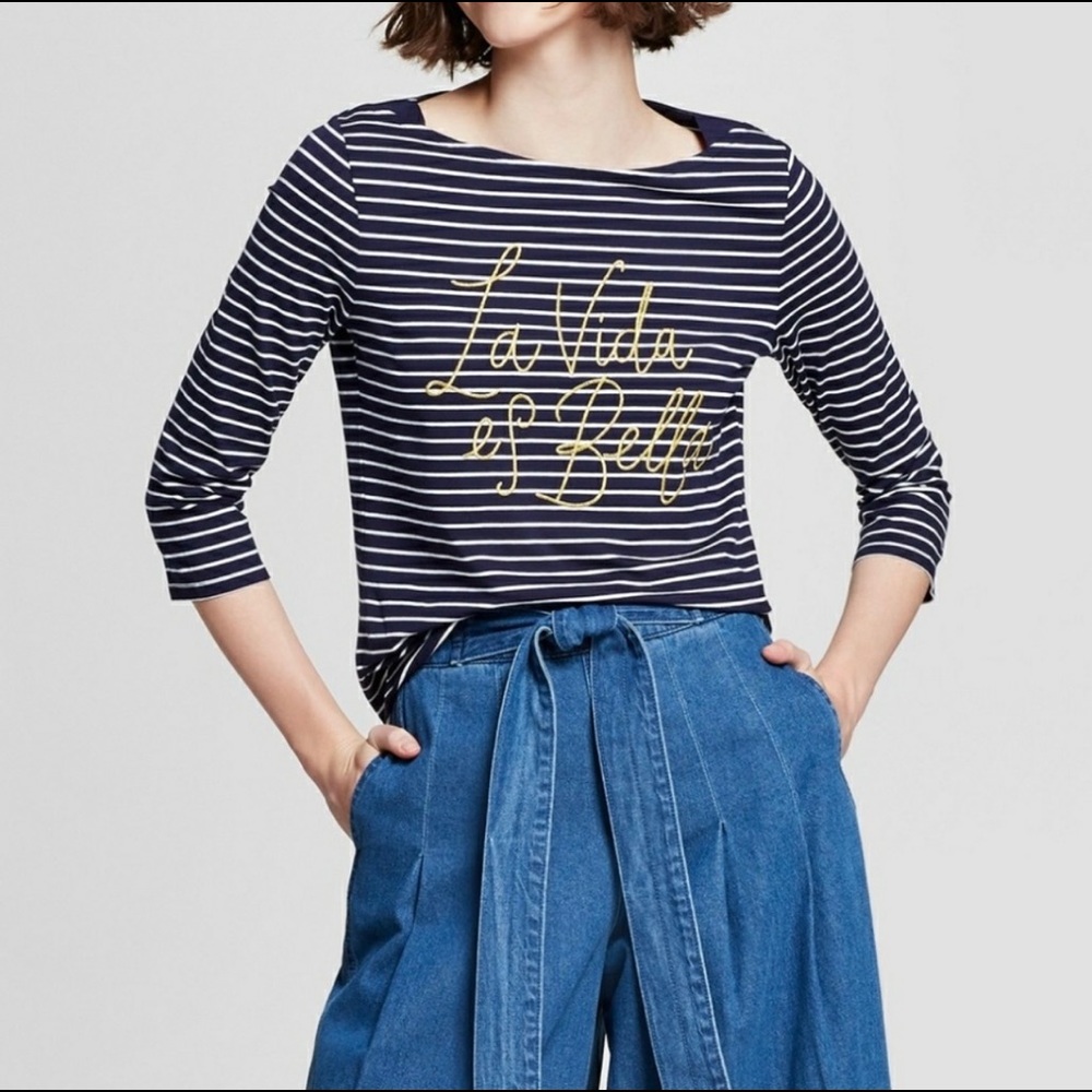 a new day nautical stripe navy white striped shirt